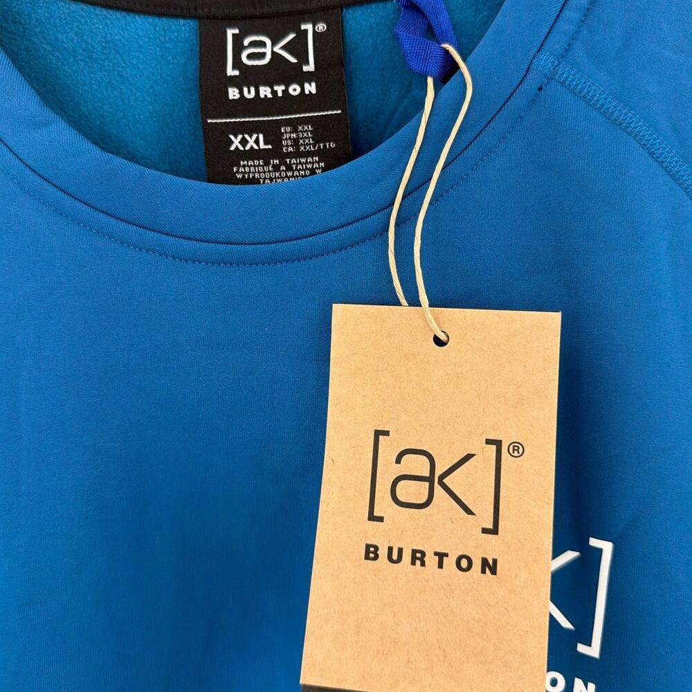 Burton [ak] Blue Teal Baker Stretch Crewneck Fleece Sweatshirt Size XXL - Picture 4 of 11